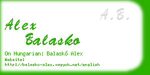 alex balasko business card